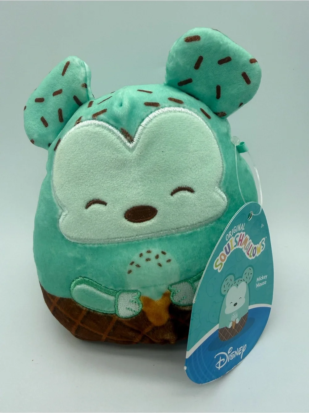 Squishmallows Disney Mickey Mouse Mint Chocolate Chip Ice Cream Scented 5” Plush